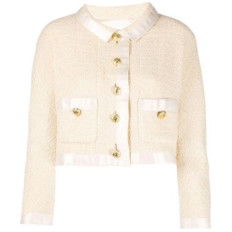 chanel cropped hoodie|Chanel cream cropped tweed jacket.